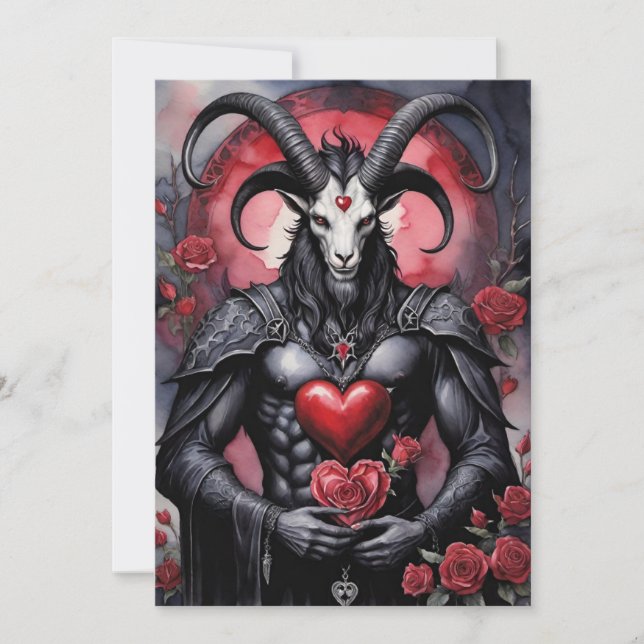 Cartes Pour Fêtes Annuelles Baphomet Gothic Valentine's Day Love (Devant)