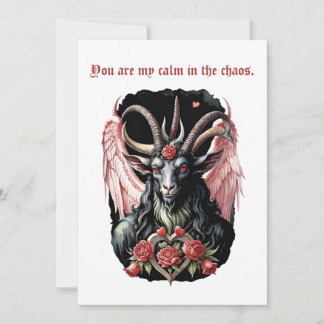 Cartes Pour Fêtes Annuelles Baphomet Gothique Saint-Valentin Guitare Chaos