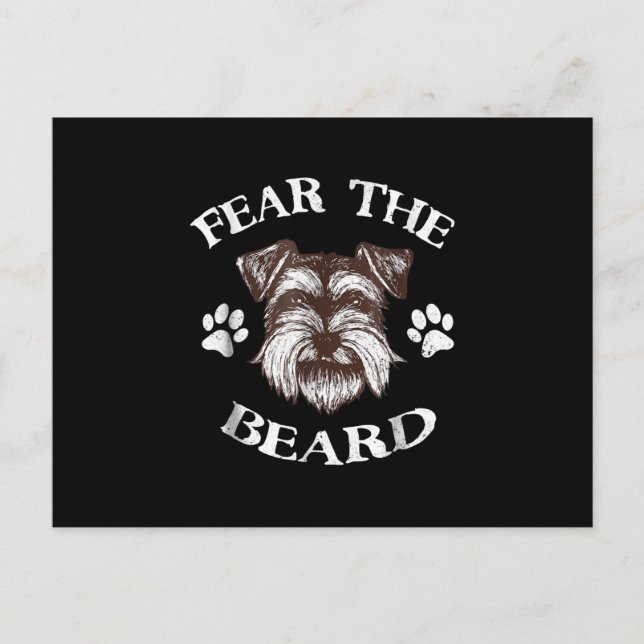 Cartes Pour Fêtes Annuelles Barbe de peur de schnauzer (Devant)