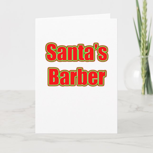 Cartes Pour Fêtes Annuelles Barber de Santa (Devant)