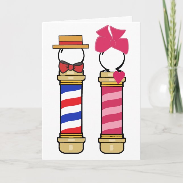 Cartes Pour Fêtes Annuelles Barbershop Couple Valentine (Devant)