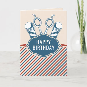 Cartes Pour Fêtes Annuelles Barbier Ou Liste De Cheveux Anniversaire