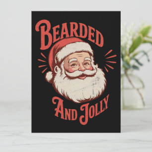 Cartes Pour Fêtes Annuelles Barbu et Jovial Noël Barbe Drôle Rétro
