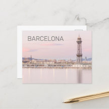 Barcelona Skyline Sunset Catalogne Espagne