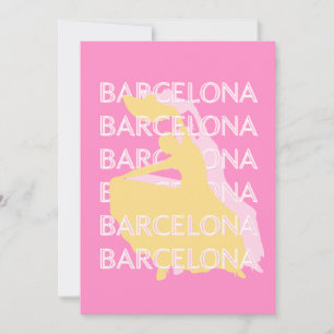 Cartes Pour Fêtes Annuelles Barcelone Art Voyage, Espagne, Art Voyage, Rose