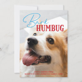 Cartes Pour Fêtes Annuelles Bark Humbug Funny Christmas Dog Photo personnalisé
