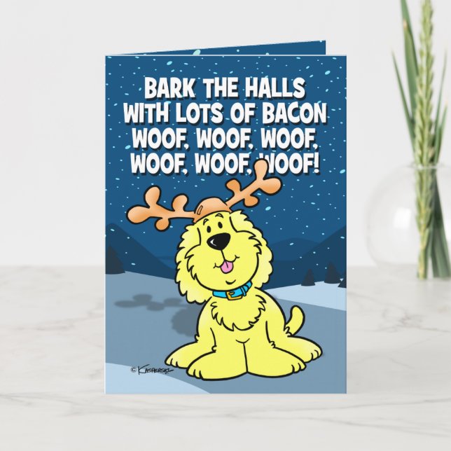 Cartes Pour Fêtes Annuelles Bark Les Halls (Devant)