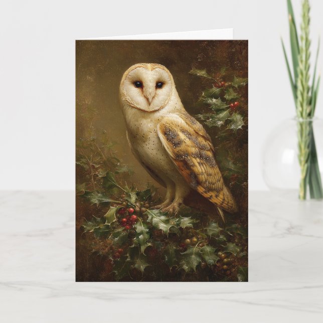 Cartes Pour Fêtes Annuelles Barn Own Christmas (Devant)