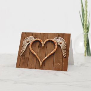 Cartes Pour Fêtes Annuelles Barn Wood Heart Saint Valentin
