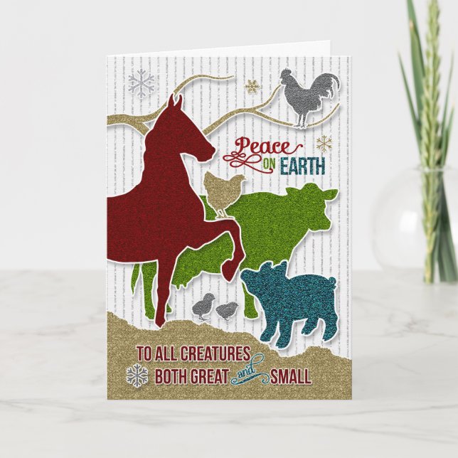 Cartes Pour Fêtes Annuelles Barnyard Animaux Scrapbook de Noël Thème (Devant)