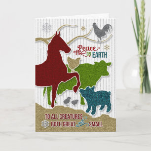 Cartes Pour Fêtes Annuelles Barnyard Animaux Scrapbook de Noël Thème