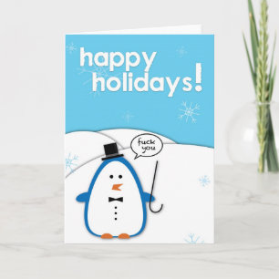 Cartes Pour Fêtes Annuelles Barre du Pingouin: F*ck you