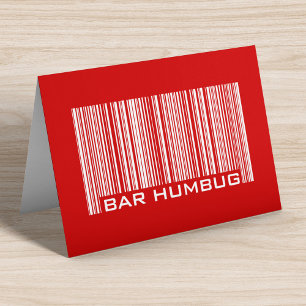 Cartes Pour Fêtes Annuelles Barre Humbug - Code barre anti Noël