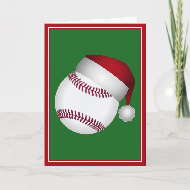 Cartes Pour Fêtes Annuelles Baseball de Noël (Devant)