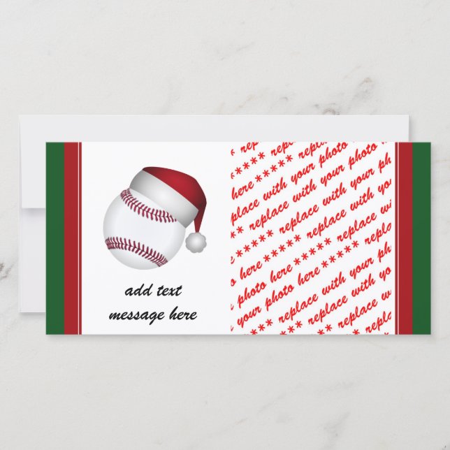 Cartes Pour Fêtes Annuelles Baseball de Noël (Devant)
