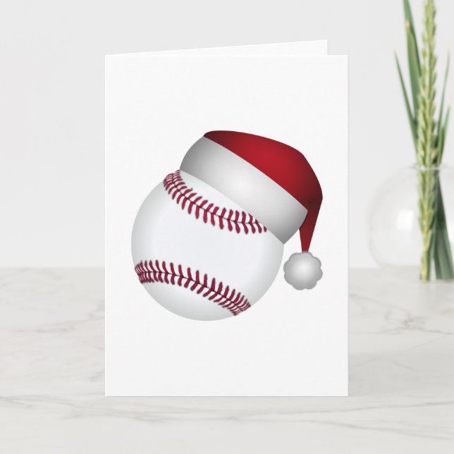 Cartes Pour Fêtes Annuelles Baseball de Noël (Devant)