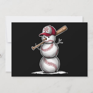 Cartes Pour Fêtes Annuelles Baseball Snowman Balls Neige Noël Noël Noël cadeau