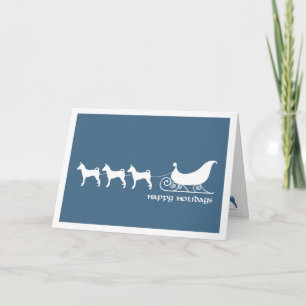 Cartes Pour Fêtes Annuelles Basenjis tirant Sleigh de Père Noël