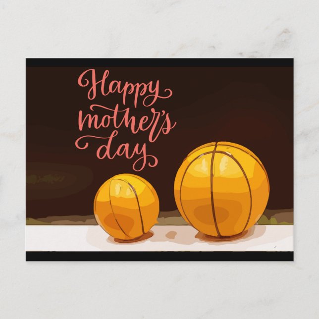 Cartes Pour Fêtes Annuelles Basket-ball pour la fête des mères (Devant)
