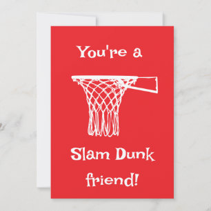 Cartes Pour Fêtes Annuelles Basket-ball Slam Dunk Enfants Classe Valentine