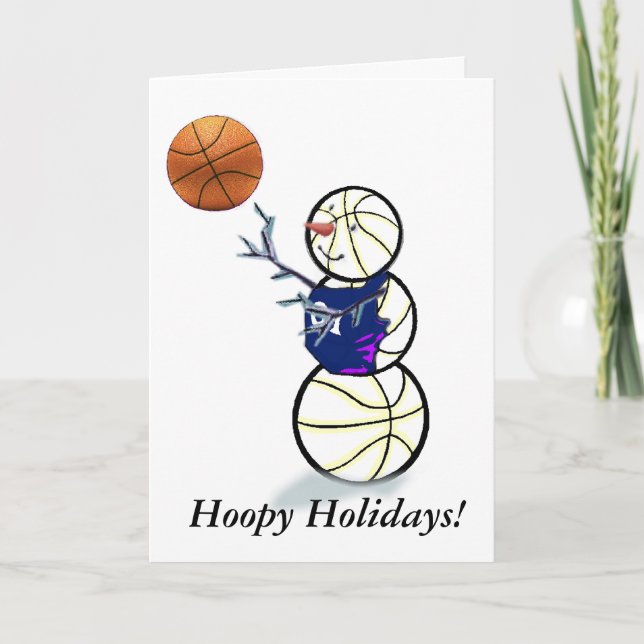 Cartes Pour Fêtes Annuelles Basket-ball Snowman Noël (Devant)