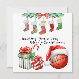 Cartes Pour Fêtes Annuelles Basket-ball sur le thème de Noël