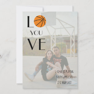 Cartes Pour Fêtes Annuelles Basket-ball Valentine Photo Fun moderne