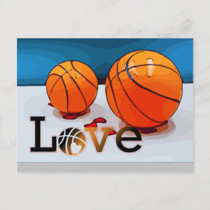Cartes Pour Fêtes Annuelles Basketball  de Joueur avec Amour Saint-Valentin 