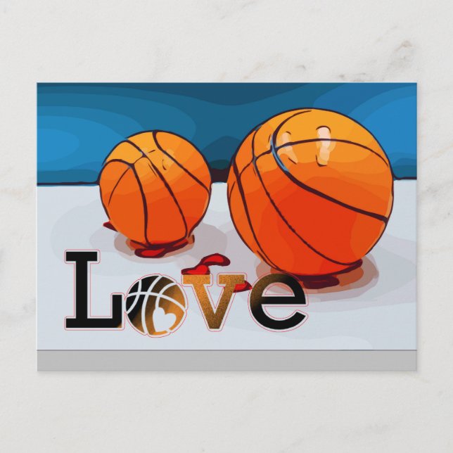 Cartes Pour Fêtes Annuelles Basketball  de Joueur avec Amour Saint-Valentin  (Devant)