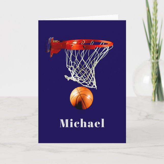 Cartes Pour Fêtes Annuelles Basketball Replace with Your Name (Devant)