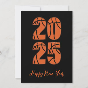 Cartes Pour Fêtes Annuelles Basketball style simple heureux nouvelle année car