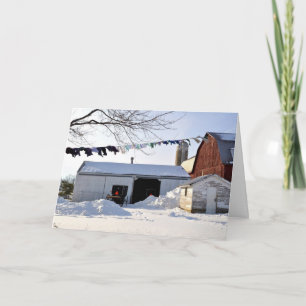 Cartes Pour Fêtes Annuelles Basse-cour amish chez Christmastime