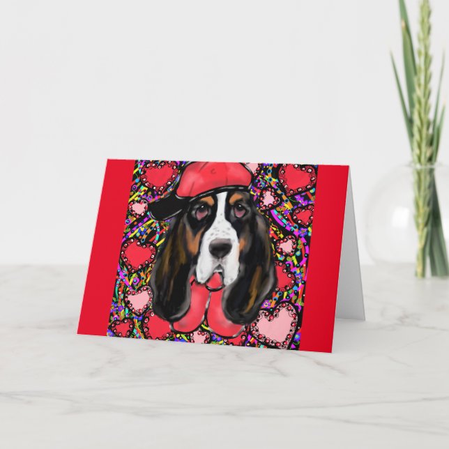 Cartes Pour Fêtes Annuelles Basset Hound (Devant)
