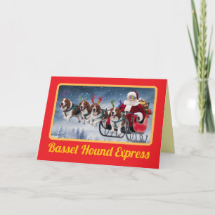 Cartes Pour Fêtes Annuelles Basset Hound drôle Noël Vacances