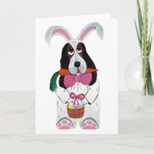 Cartes Pour Fêtes Annuelles Basset Hound Easter Bunny