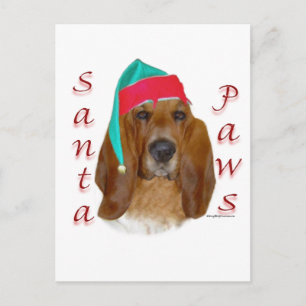 Cartes Pour Fêtes Annuelles Basset Hound Père Noël Paws