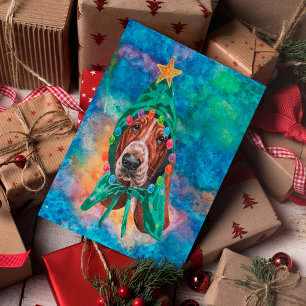 Cartes Pour Fêtes Annuelles Basset Hound race Chien Noël