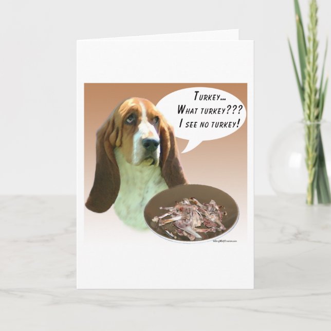 Cartes Pour Fêtes Annuelles Basset Hound Turquie (Devant)