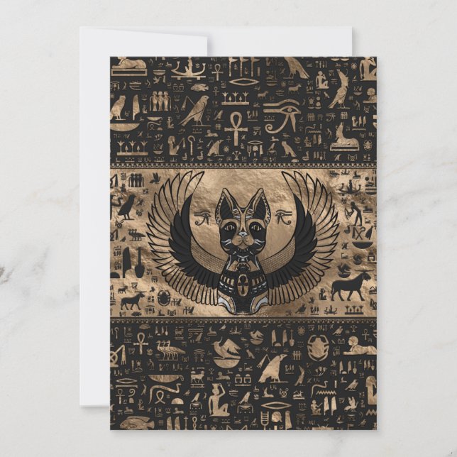 Cartes Pour Fêtes Annuelles Bastet, déesse chatte égyptienne (Devant)