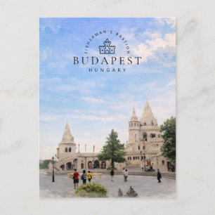 Cartes Pour Fêtes Annuelles Bastion des Pêcheurs   Budapest Hongrie Aquarelle