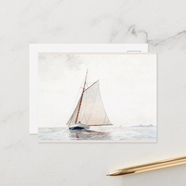 Cartes Pour Fêtes Annuelles Bateau de Gloucester par Winslow Homer (Devant/Arrière en situation)