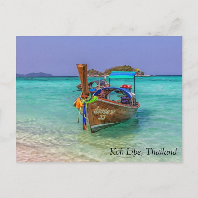 Cartes Pour Fêtes Annuelles Bateau longue queue Koh Lipe, Thaïlande (Devant)