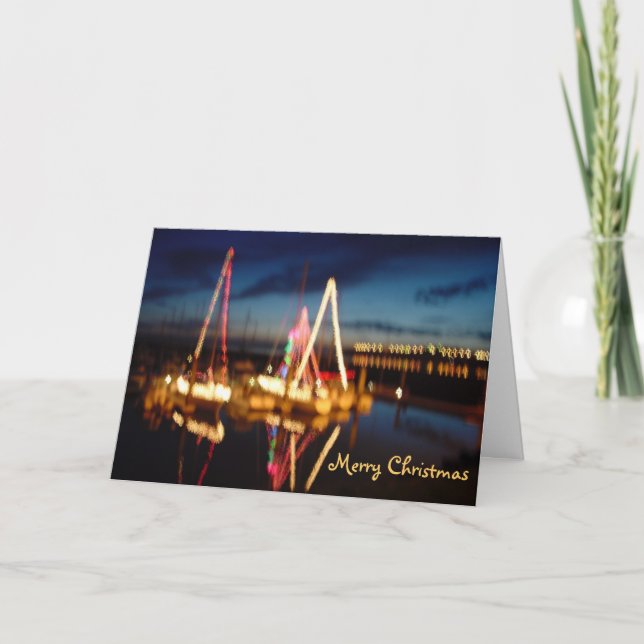 Cartes Pour Fêtes Annuelles Bateaux de Noël, Joyeux Noël (Devant)