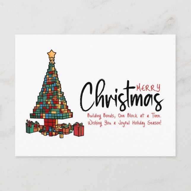 Cartes Pour Fêtes Annuelles Bâtiments Arbre de Noël Entreprise (Devant)