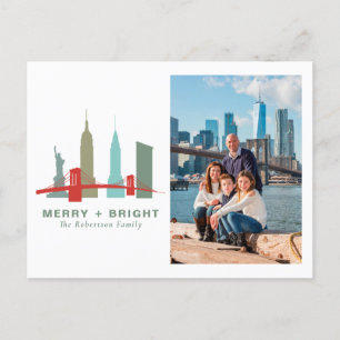 Cartes Pour Fêtes Annuelles Bâtiments de Noël à New York, Architecture Skyline