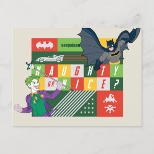 Cartes Pour Fêtes Annuelles Batman contre Joker "Naughty or Nice"