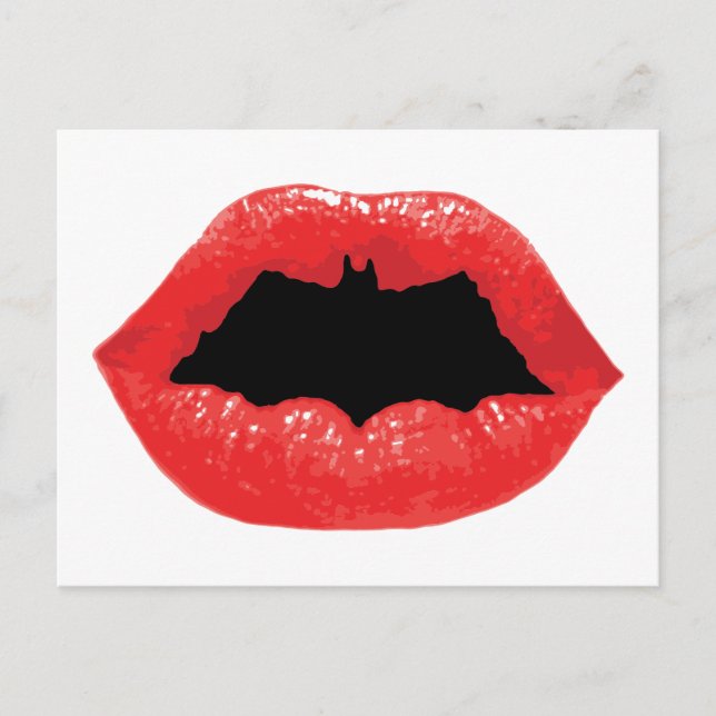Cartes Pour Fêtes Annuelles Batman Valentine| Lèvres de chauve-souris (Devant)