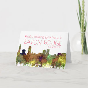 Cartes Pour Fêtes Annuelles Baton Rouge Louisiana Skyline Safari Buff