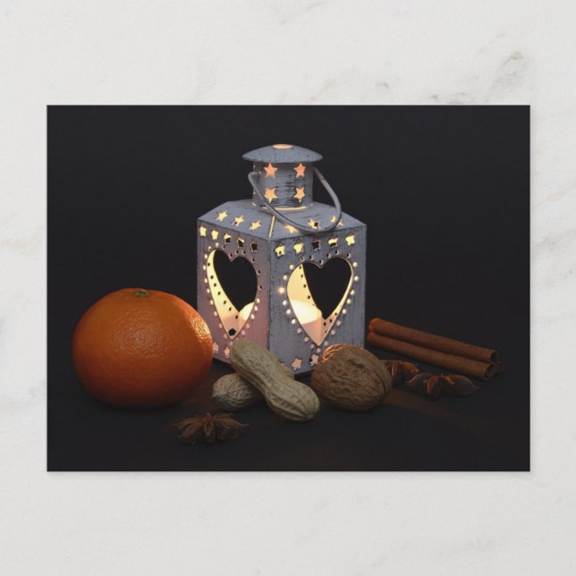 Cartes Pour Fêtes Annuelles Bâtons de cannelle oranges de châtaignes de (Devant)