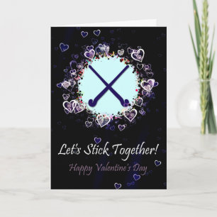 Cartes Pour Fêtes Annuelles Bâtons de gardien de but de hockey Valentines Cart